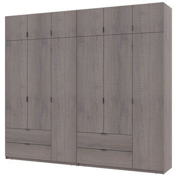 На фото шафа з антресоллю Лукас Doros (Дорос) 3+3 ДСП 270х50х240 см канноло