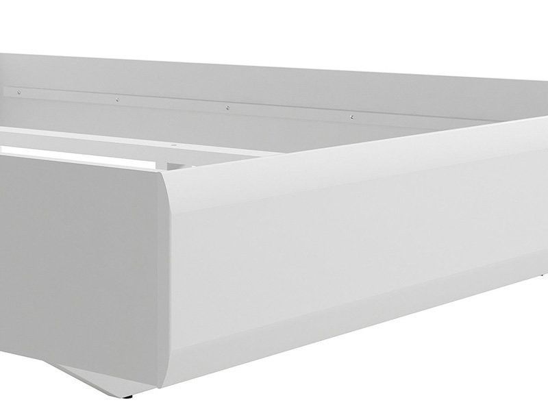 Кровать LOZ/160 (каркас)  AZTECA TRIO BRW белый / белый глянец S504-LOZ/160-BI/BIP фото мебель