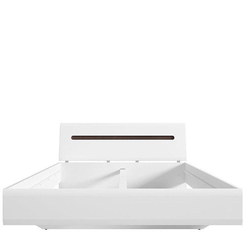 Кровать LOZ/160 (каркас)  AZTECA TRIO BRW белый / белый глянец S504-LOZ/160-BI/BIP фото мебель