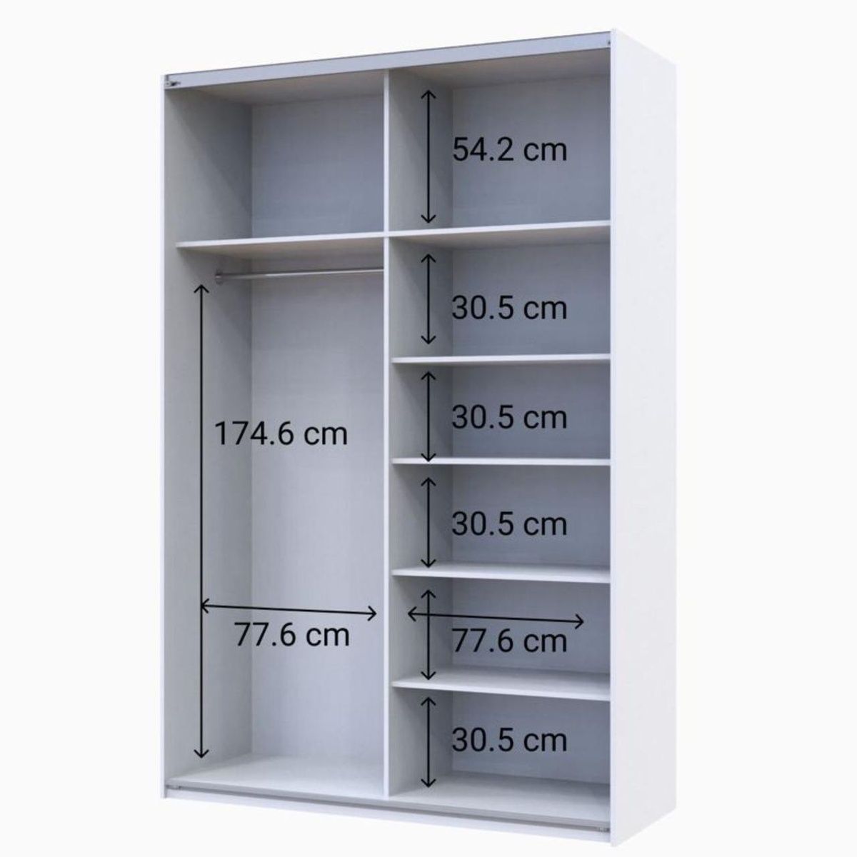 Шафа-купе G-Кайзер Doros (Дорос) 2 ДСП 160х60х240 білий / графіт 42005087 фото меблі