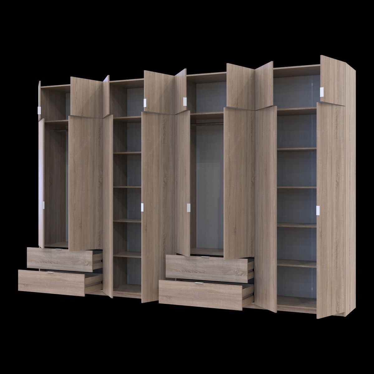 Шкаф с антресолью распашной для одежды Лукас Doros (Дорос) 4+4 ДСП 360х50х240 дуб сонома 42005143 фото мебель