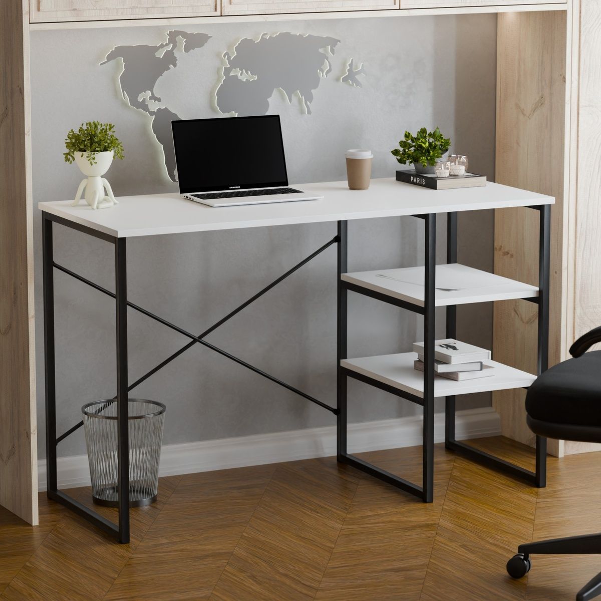 Стіл письмовий Неман ВАРН білий / чорний 718303 фото меблі