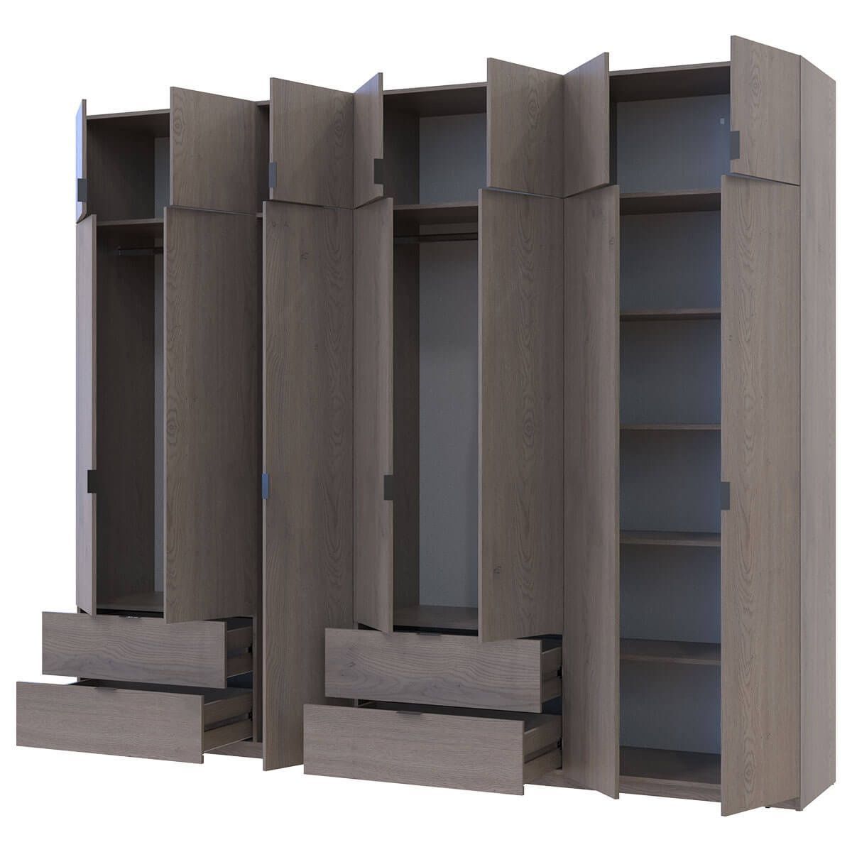На фото наповнення шафи з антресоллю Лукас Doros (Дорос) 3+4 ДСП 280х50х240 см канноло