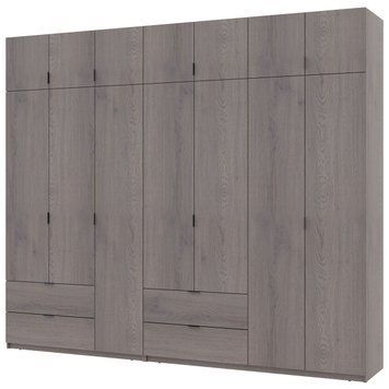 На фото шафа з антресоллю Лукас Doros (Дорос) 3+4 ДСП 280х50х240 см канноло