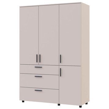 Шкаф для одежды Торн Doros (Дорос) 3 ДСП/3Ш (штанга) 135х51,6х200 см кашемир 44900497 фото мебель