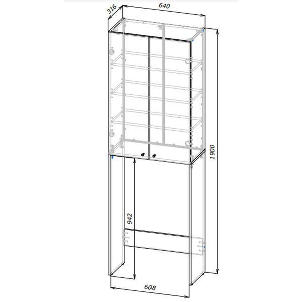 Шкаф для стиральной машины Лола Doros (Дорос) 64х31,6х190 см дуб эвок 41516204 фото мебель