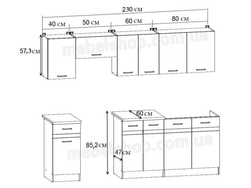 Кухня 230 ZBL JUNONA LINE BRW білий / дуб делано світлий K24-JUNONA_MODUL_WER_2/230_ZBL-BI/DDJ/LMC фото меблі