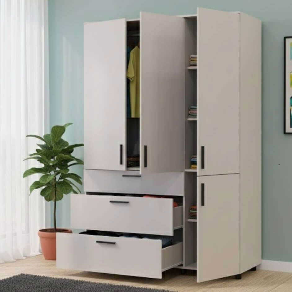 Шафа для одягу Торн Doros (Дорос) 3 ДСП/3Ш (штанга) 135х51,6х200 см кашемір 44900497 фото меблі