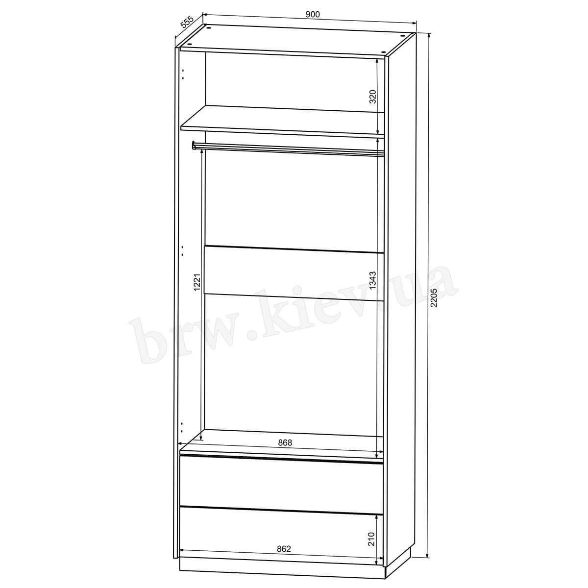 Шкаф Мокко БРВ (ВМК) SZF2D2S темный трюфель / каштан арвадонна минк 8006023 фото мебель