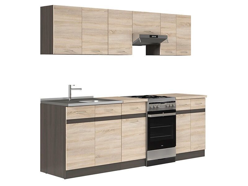 Кухня 230 ZBL JUNONA LINE BRW венге / дуб сонома K24-JUNONA_MODUL_WER_2/230_ZBL-WE/DSO/DSO фото мебель