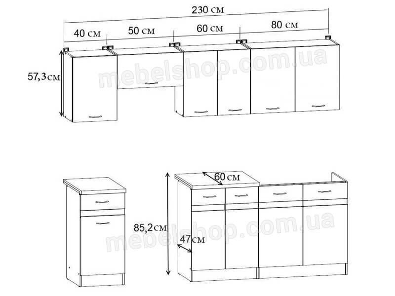 Кухня 230 ZBL JUNONA LINE BRW венге / дуб сонома K24-JUNONA_MODUL_WER_2/230_ZBL-WE/DSO/DSO фото мебель
