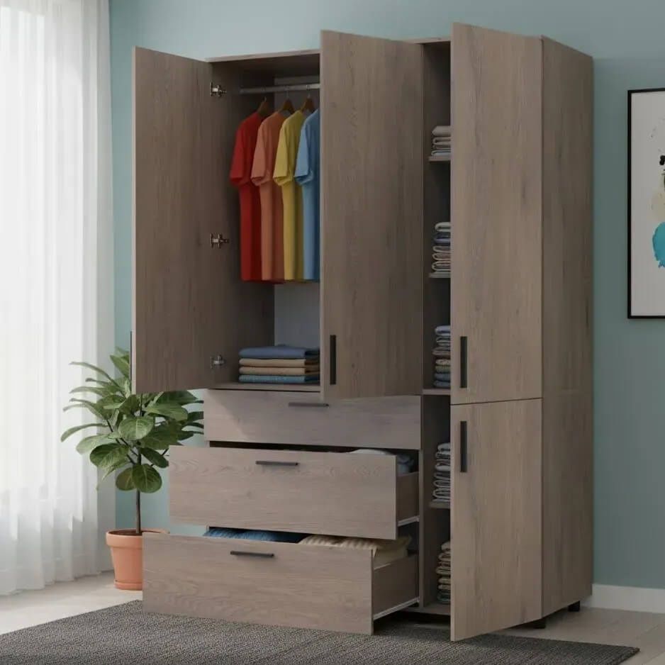 Шкаф для одежды Торн Doros (Дорос) 3 ДСП/3Ш (штанга) 135х51,6х200 см кремона канноло 44900477 фото мебель
