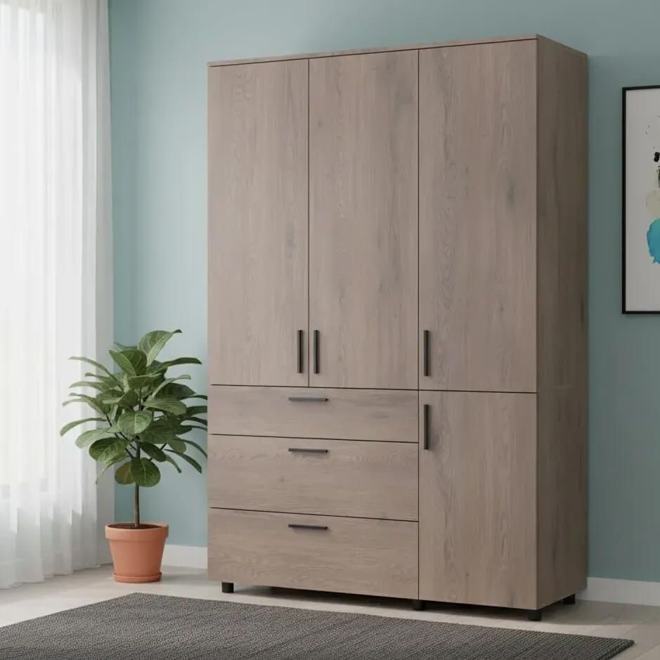 Шкаф для одежды Торн Doros (Дорос) 3 ДСП/3Ш (штанга) 135х51,6х200 см кремона канноло 44900477 фото мебель
