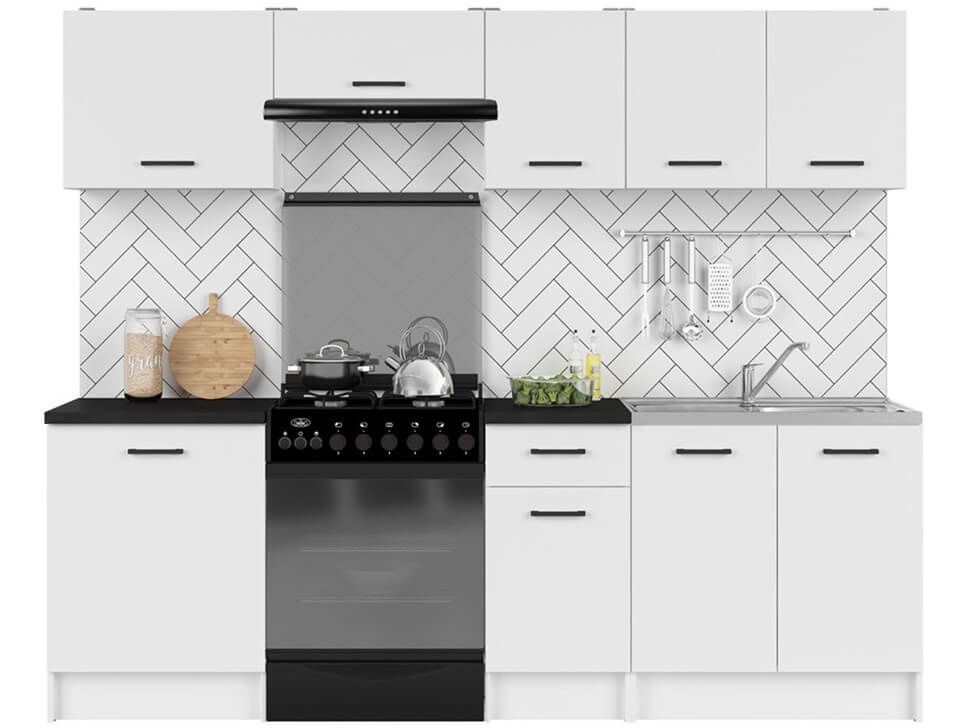 Кухня 240 SARA LINE BRW білий K44-SARA/240-BI/BI фото меблі