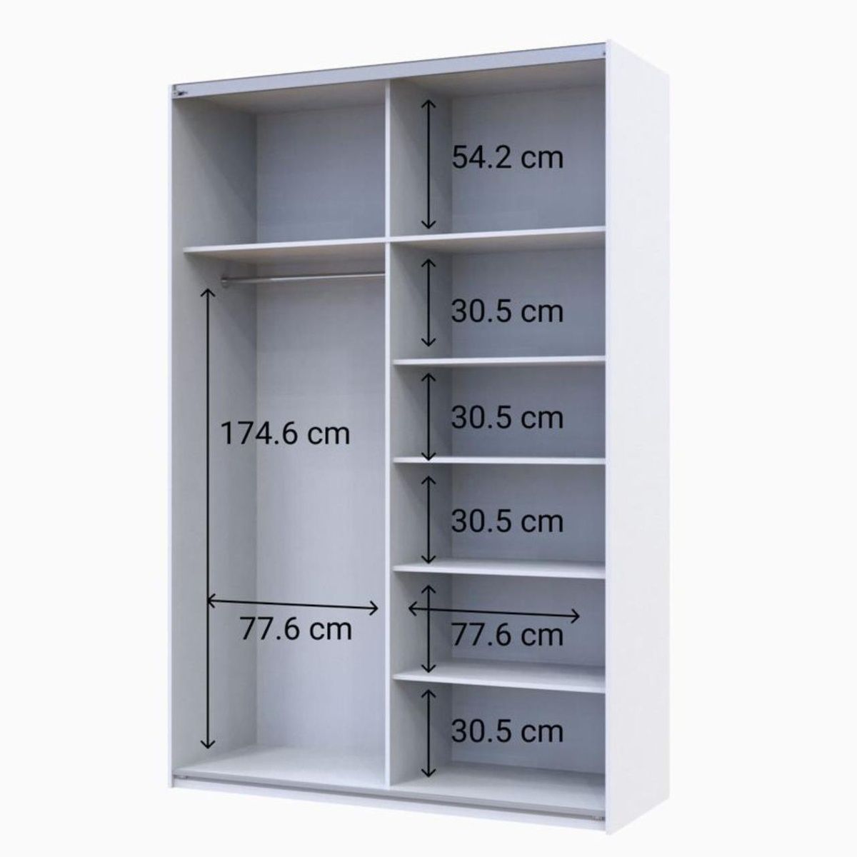 Шафа-купе G-Кайзер Doros (Дорос) 2 ДСП 160х60х240 білий / дуб евок 42005073 фото меблі