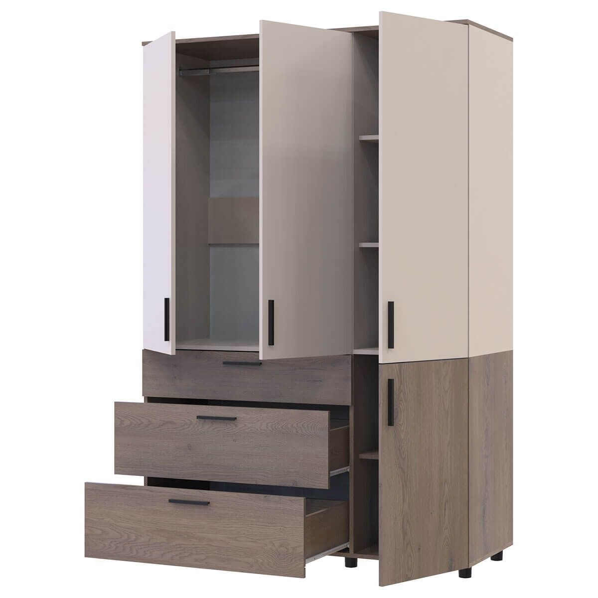 Шкаф для одежды Торн Doros (Дорос) 3 ДСП/3Ш (штанга) 135х51,6х200 см кремона канноло / кашемир 44900501 фото мебель