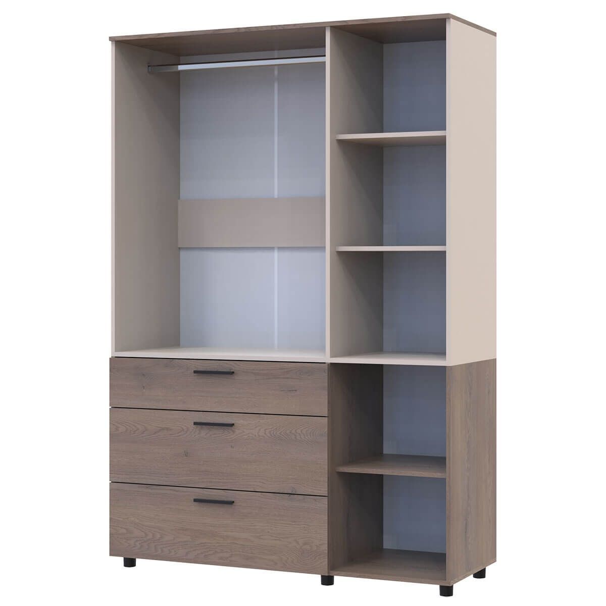 Шкаф для одежды Торн Doros (Дорос) 3 ДСП/3Ш (штанга) 135х51,6х200 см кремона канноло / кашемир 44900501 фото мебель
