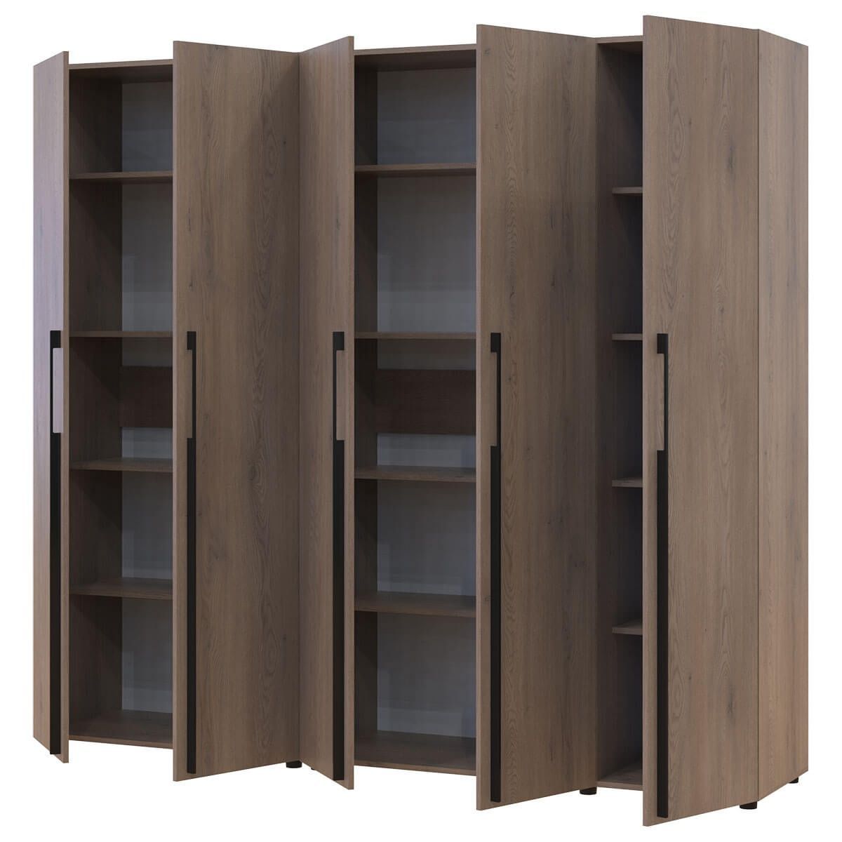 Шафа для одягу з полицями Каспер Doros (Дорос) 2+3 ДСП 225х48х204 см кремона канноло 42005547 фото меблі
