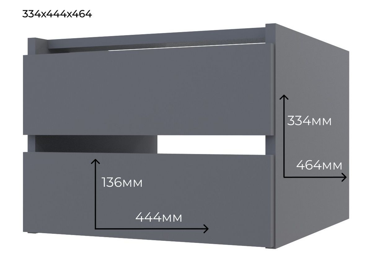 Блок ящиков для шкафа-купе G-Кайзер Doros (Дорос) от 180 см 44,8х42х33,6 графит 80736209 фото мебель