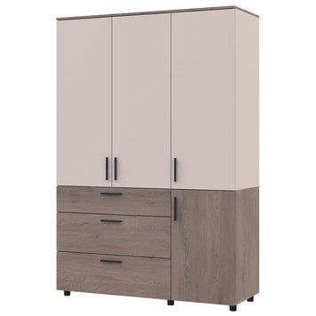 Шкаф для одежды Торн Doros (Дорос) 3 ДСП/3Ш (штанга) 135х51,6х200 см кремона канноло / кашемир 44900501 фото мебель