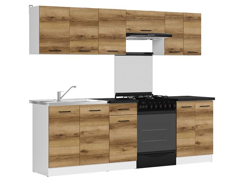 Кухня 240 ZBL JUNONA LINE BRW білий / дуб делано світлий K24-JUNONA_MODUL_WER_2/240_ZBL-BI/DDJ/LMC фото меблі