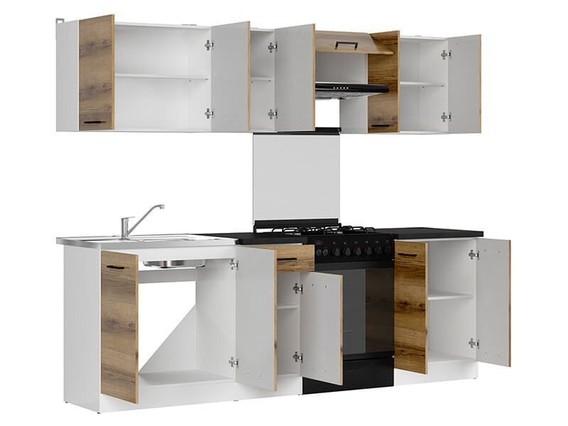 Кухня 240 ZBL JUNONA LINE BRW білий / дуб делано світлий K24-JUNONA_MODUL_WER_2/240_ZBL-BI/DDJ/LMC фото меблі