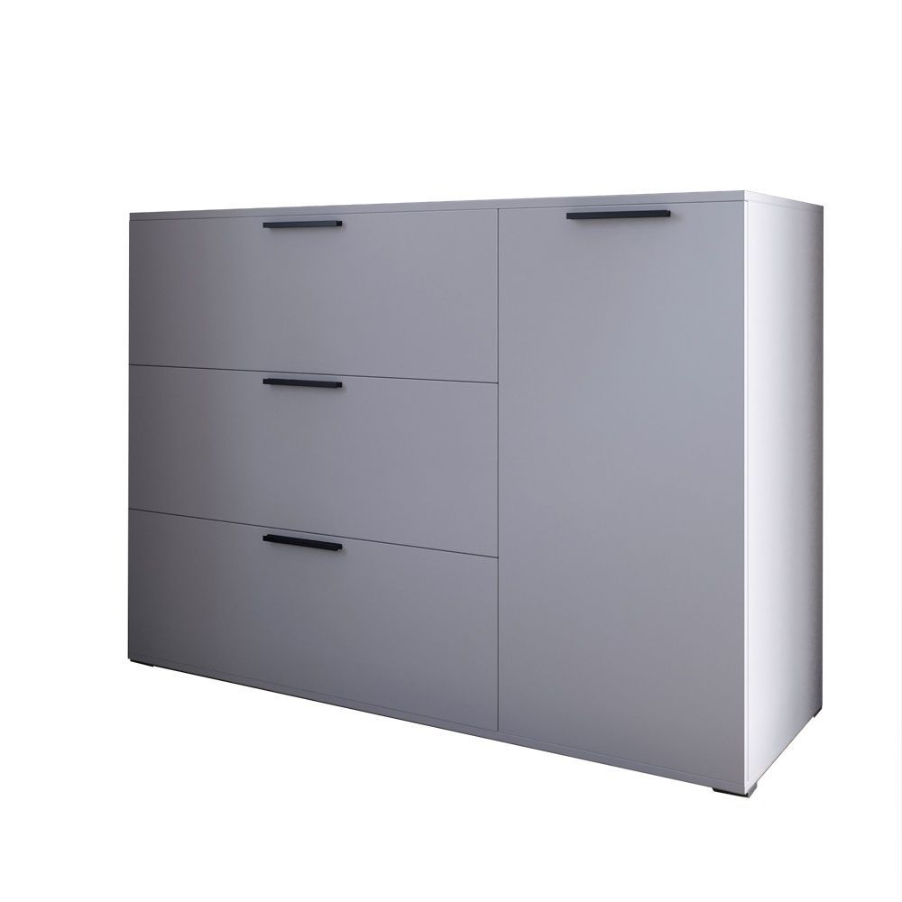 Комод LION Краш с тремя ящиками и закрытыми полками 120x86x43 см кашемир 30890 фото мебель