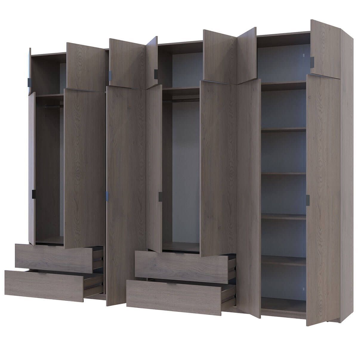 На фото наповнення шафи з антресоллю Лукас Doros (Дорос) 3+4 ДСП 315х50х240 см канноло