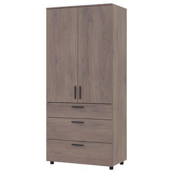 Шкаф распашной Торн Doros (Дорос) 2 ДСП/3Ш (полки) 90х51,6х200 см кремона канноло 44900430 фото мебель