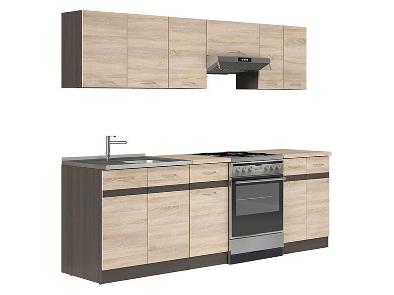 Кухня 240 ZBL JUNONA LINE BRW венге / дуб сонома K24-JUNONA_MODUL_WER_2/240_ZBL-WE/DSO/DSO фото меблі