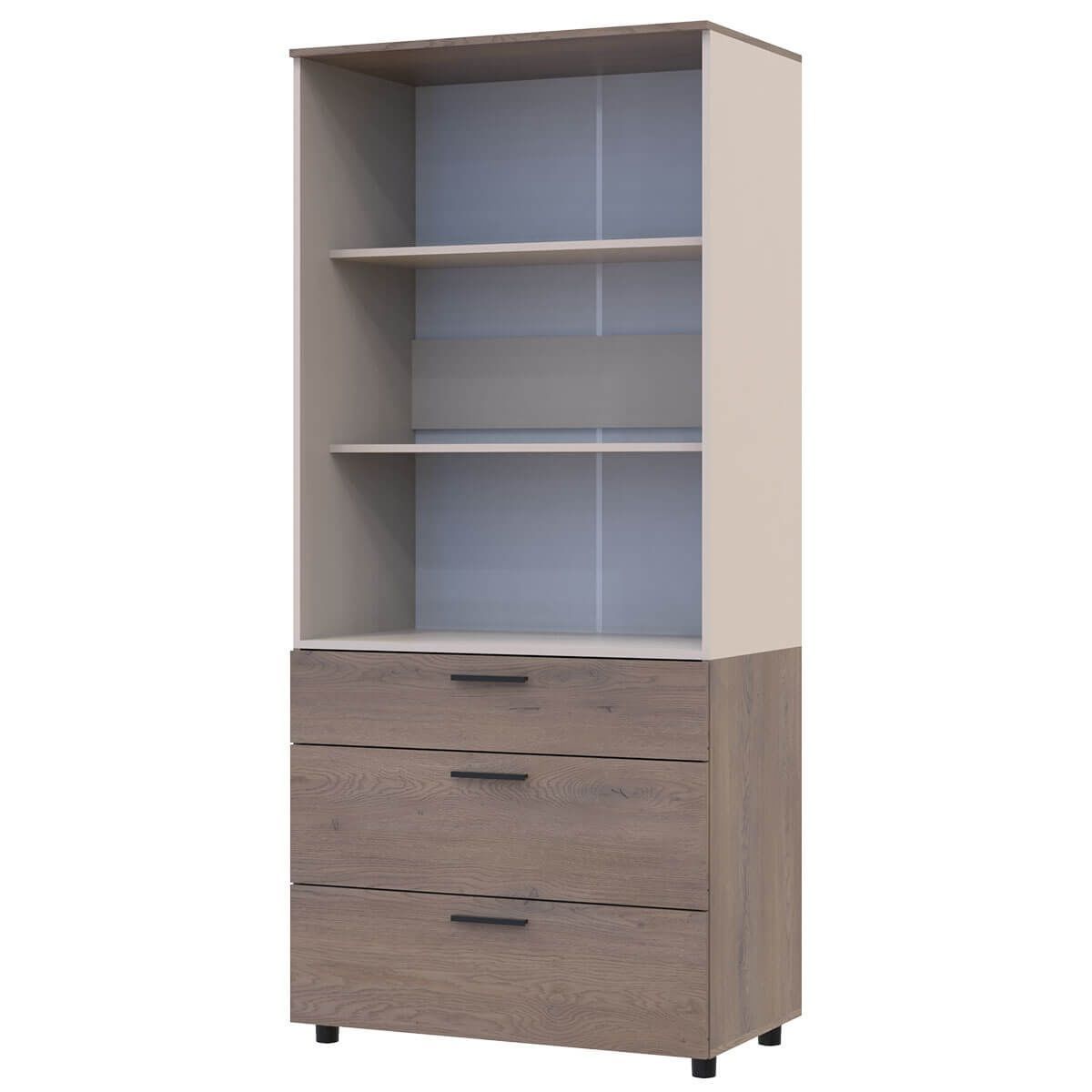 Шафа розпашна Торн Doros (Дорос) 2 ДСП/3Ш (полиці) 90х51,6х200 см кремона канноло / кашемір 44900454 фото меблі