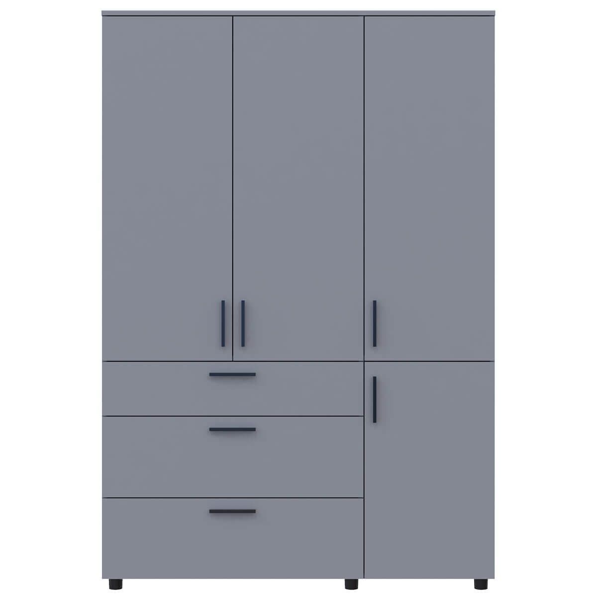 Шкаф для одежды Торн Doros (Дорос) 3 ДСП/3Ш (штанга) 135х51,6х200 см серый 44900489 фото мебель