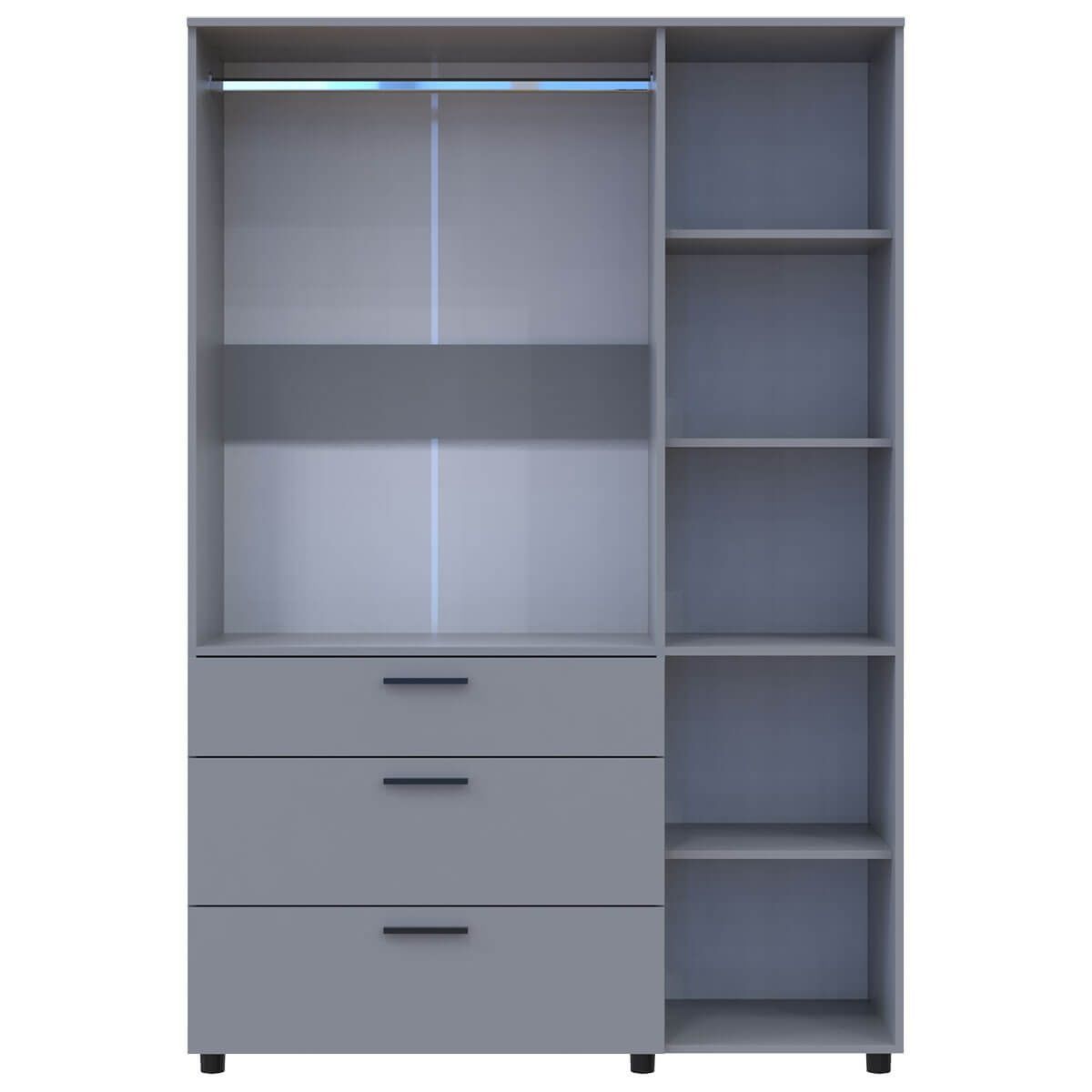 Шкаф для одежды Торн Doros (Дорос) 3 ДСП/3Ш (штанга) 135х51,6х200 см серый 44900489 фото мебель
