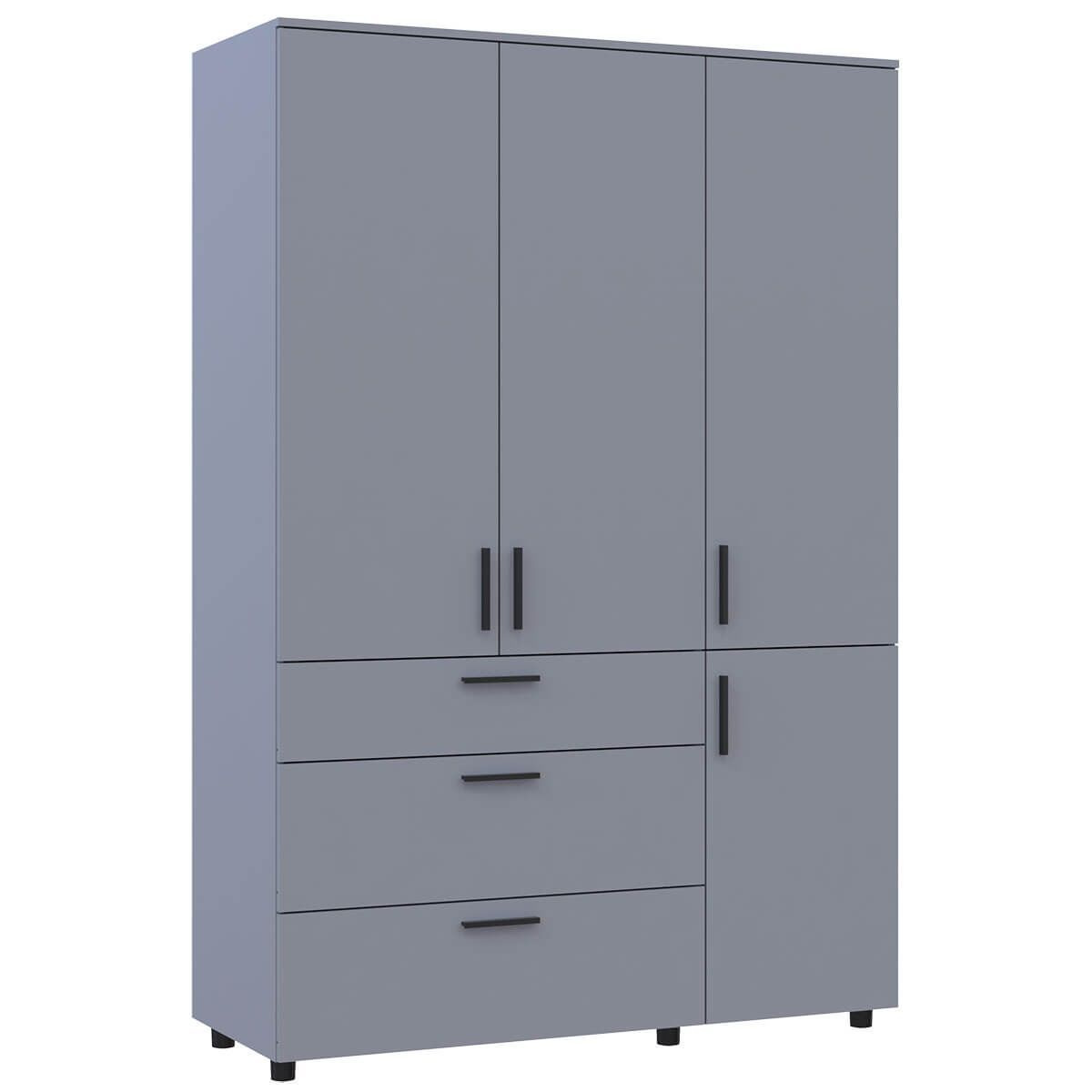 Шкаф для одежды Торн Doros (Дорос) 3 ДСП/3Ш (штанга) 135х51,6х200 см серый 44900489 фото мебель
