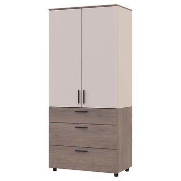 Шкаф распашной Торн Doros (Дорос) 2 ДСП/3Ш (полки) 90х51,6х200 см кремона канноло / кашемир 44900454 фото мебель