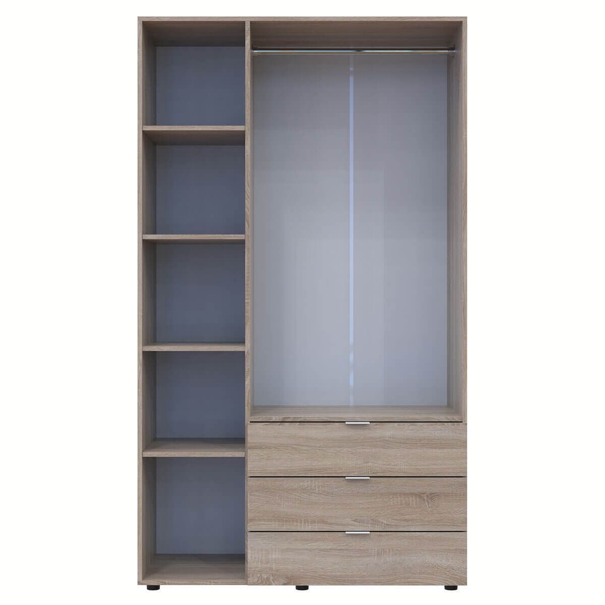 На фото вигляд спереду наповнення шафи для одягу Гелар Doros (Дорос) 3 ДСП дуб сонома