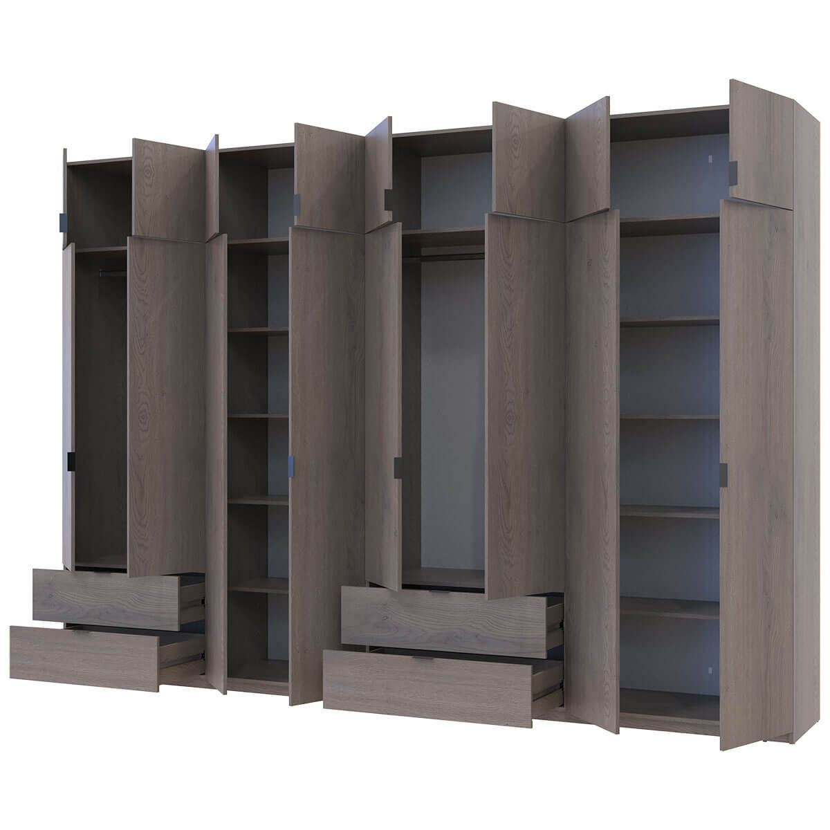На фото наповнення шафи з антресоллю Лукас Doros (Дорос) 4+4 ДСП 340х50х240 см канноло