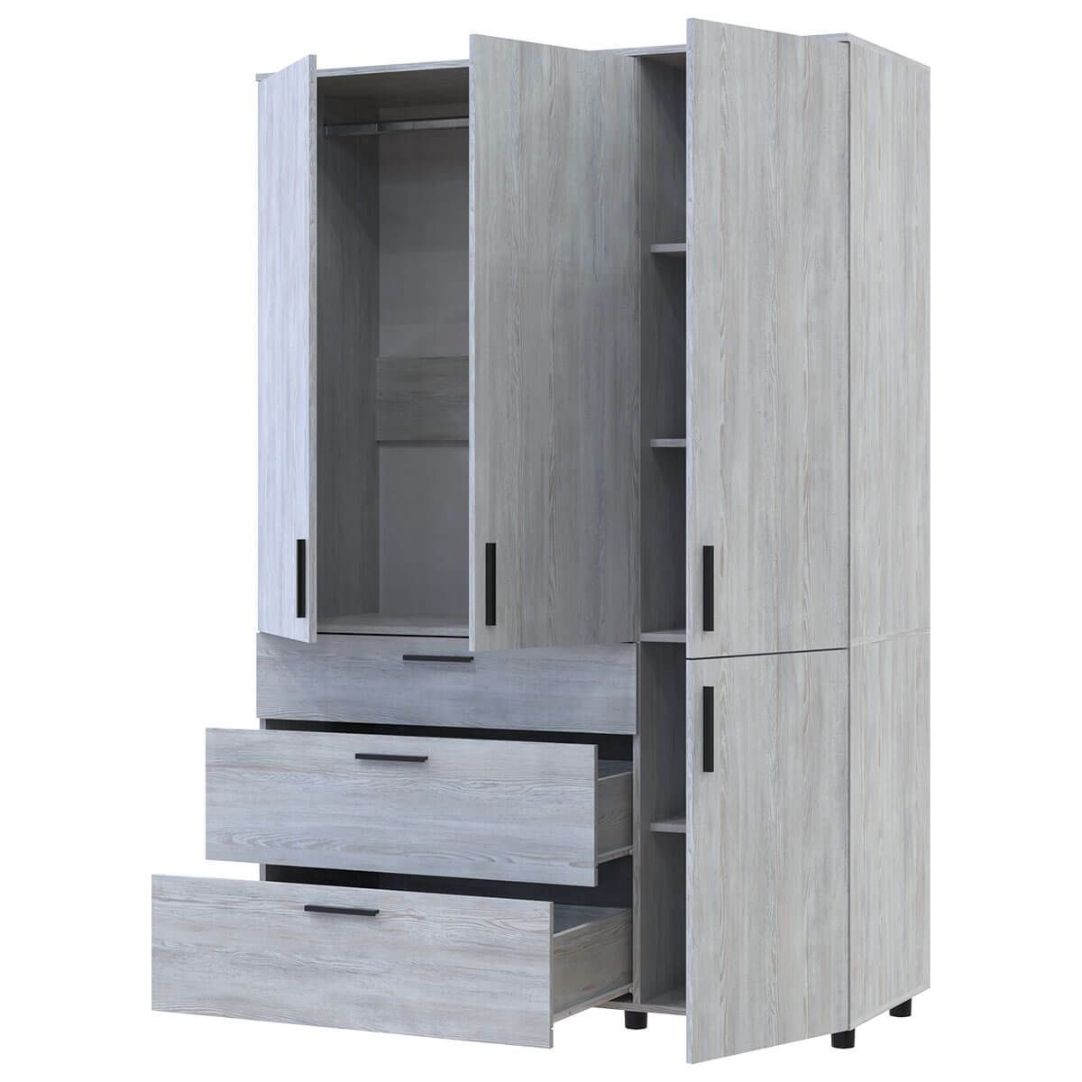 Шкаф для одежды Торн Doros (Дорос) 3 ДСП/3Ш (штанга) 135х51,6х200 см сосна натти 44900481 фото мебель