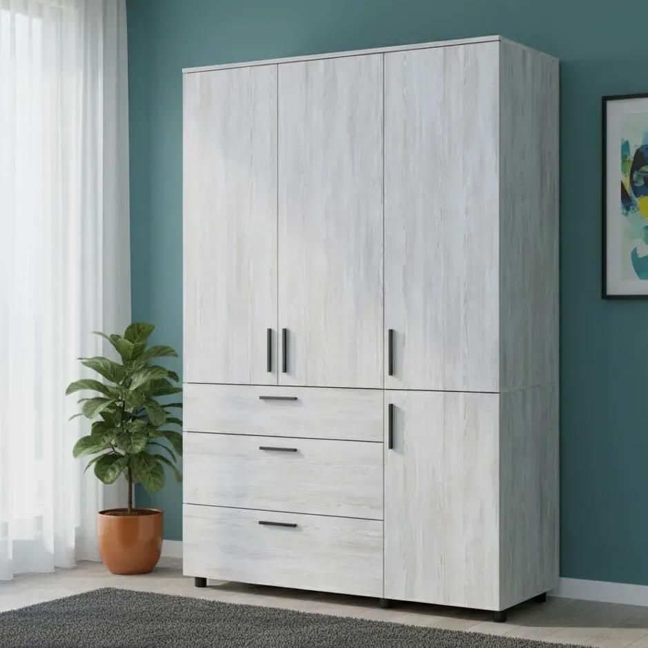 Шкаф для одежды Торн Doros (Дорос) 3 ДСП/3Ш (штанга) 135х51,6х200 см сосна натти 44900481 фото мебель