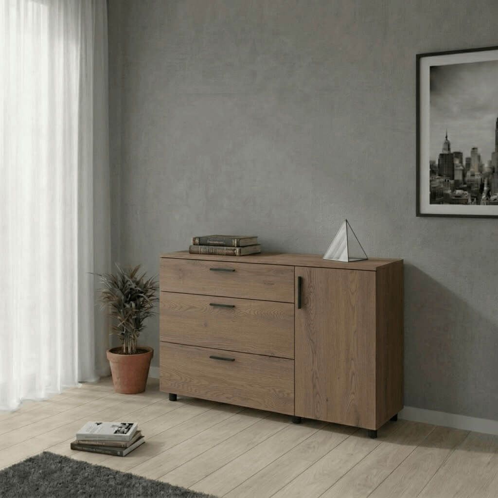 Комод Торн Doros (Дорос) 3Ш/1Д 135х51,6х80 см кремона канноло 41510177 фото мебель