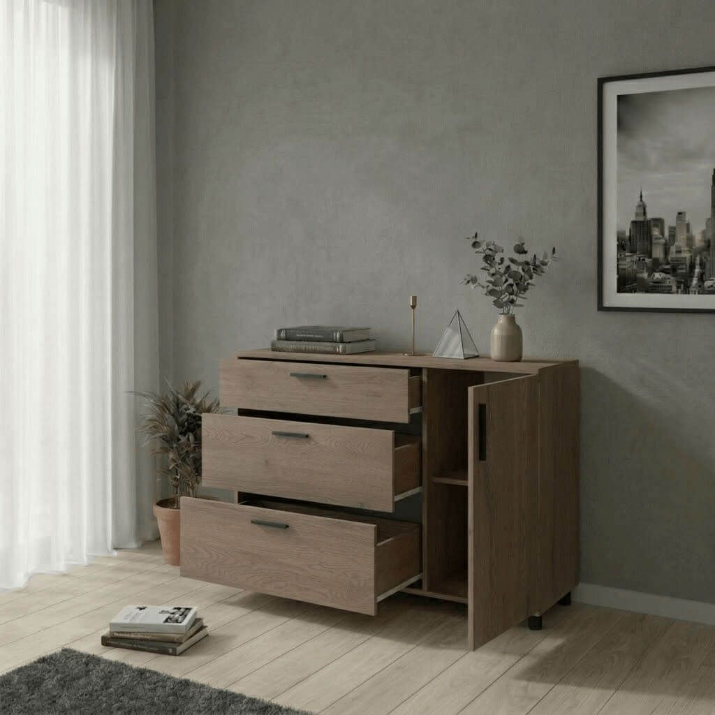 Комод Торн Doros (Дорос) 3Ш/1Д 135х51,6х80 см кремона канноло 41510177 фото мебель