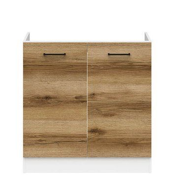 Тумба під мийку DK2D/80/82 JUNONA LINE BRW білий / дуб делано світлий K24-DK2D/80/82-BI/DDJ фото меблі