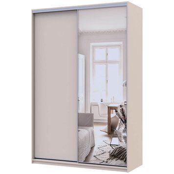 На фото шафа-купе Сіті Лайт Doros (Дорос) 1 ДСП / 1 Дзеркало 150х60х225 см кашемір