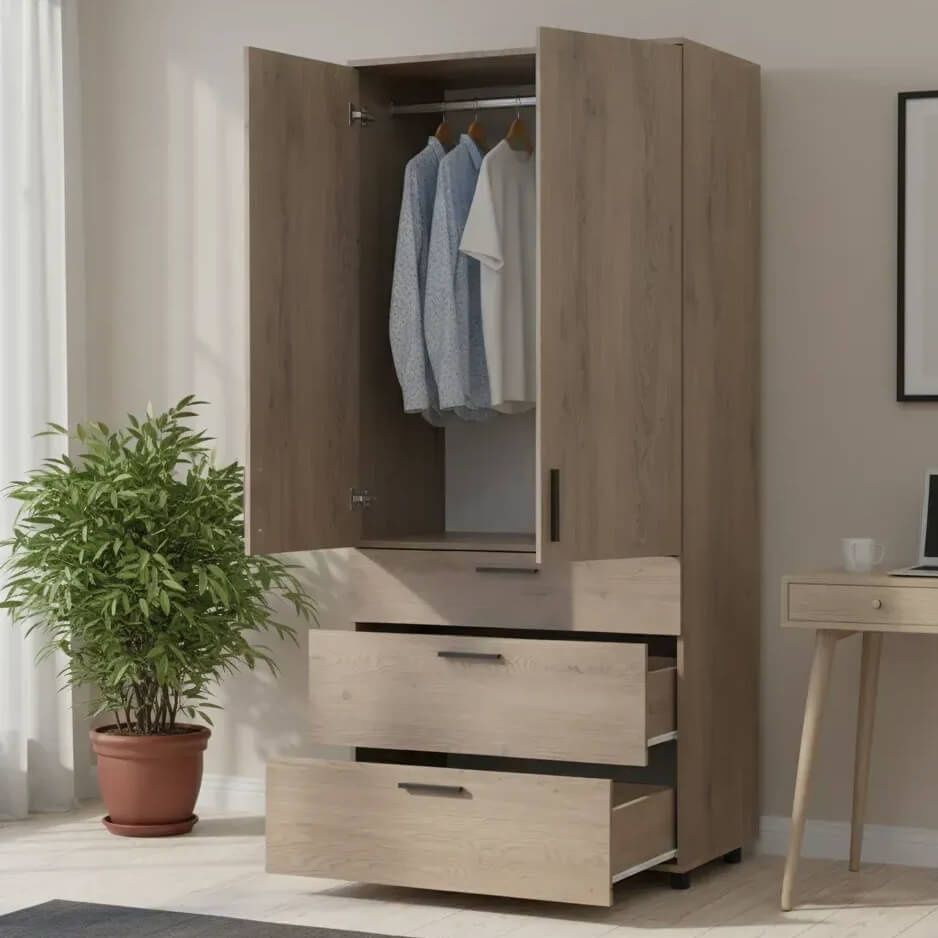 Шкаф для одежды Торн Doros (Дорос) 2 ДСП/3Ш (штанга) 90х51,6х200 см кремона канноло 44900429 фото мебель