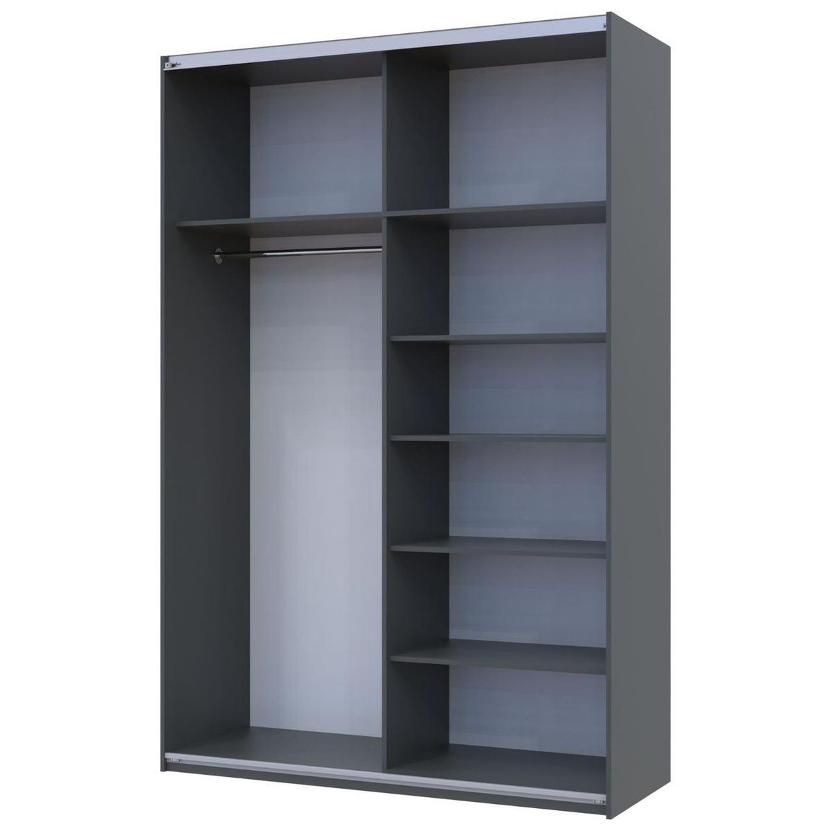 Шафа-купе G-Кайзер Doros (Дорос) 1 ДСП / 1 Дзеркало 160х60х240 графіт 42005084 фото меблі