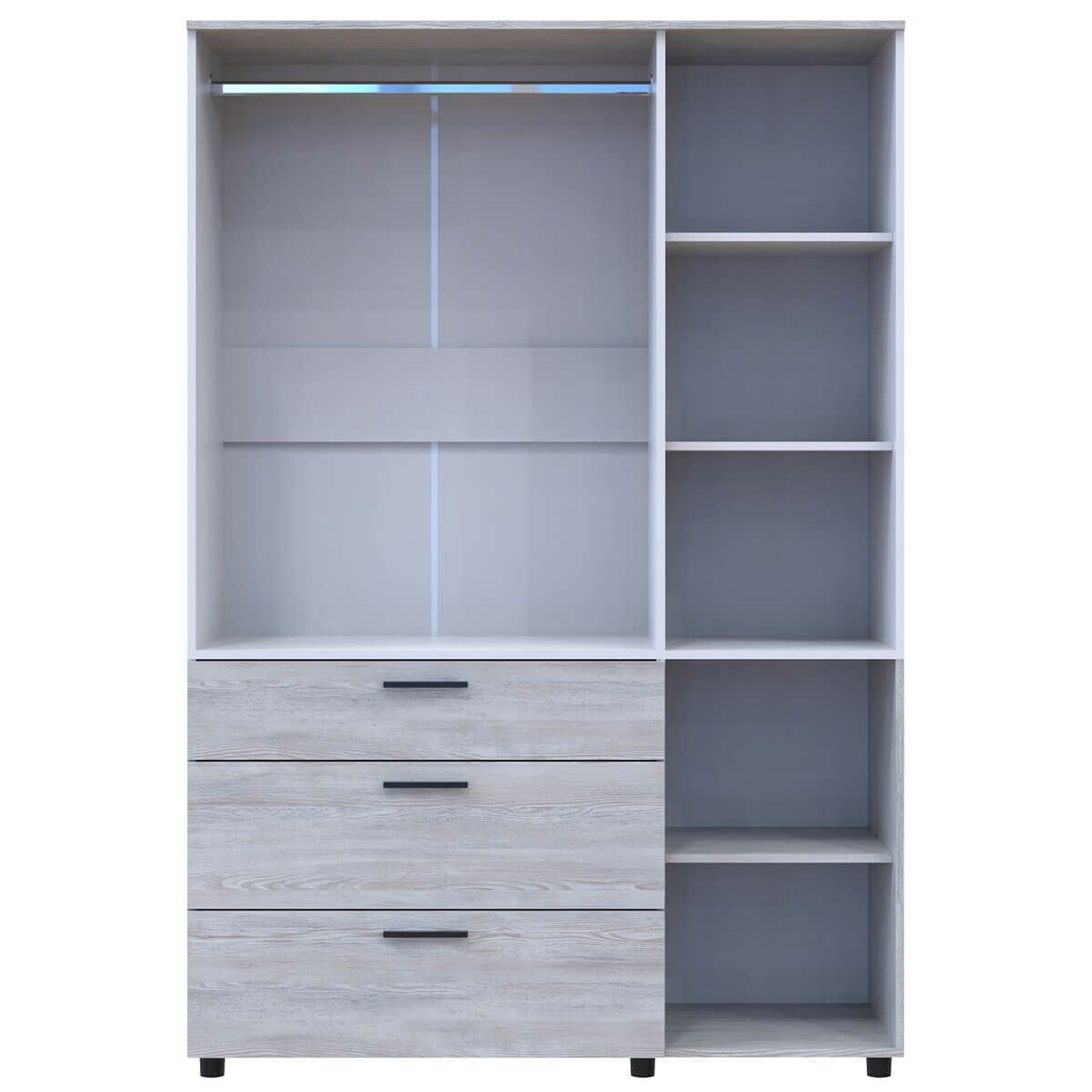 Шкаф для одежды Торн Doros (Дорос) 3 ДСП/3Ш (штанга) 135х51,6х200 см сосна натти / белый 44900509 фото мебель