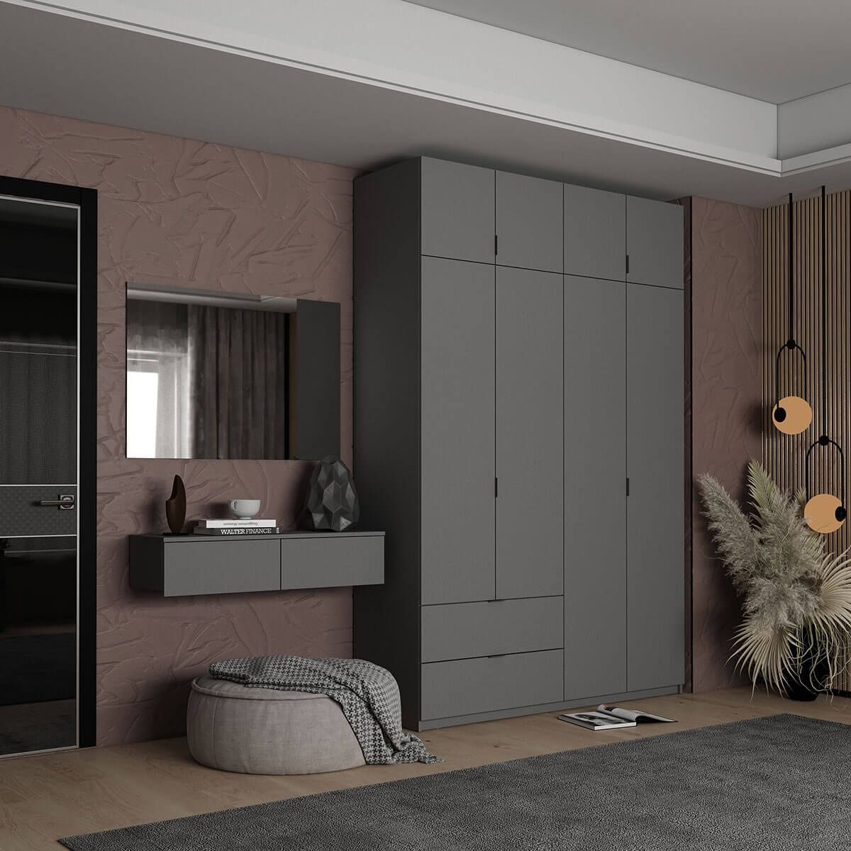 Стол туалетный Левия Doros (Дорос) 2Ш 100х32х22 см графит 41516089 фото мебель
