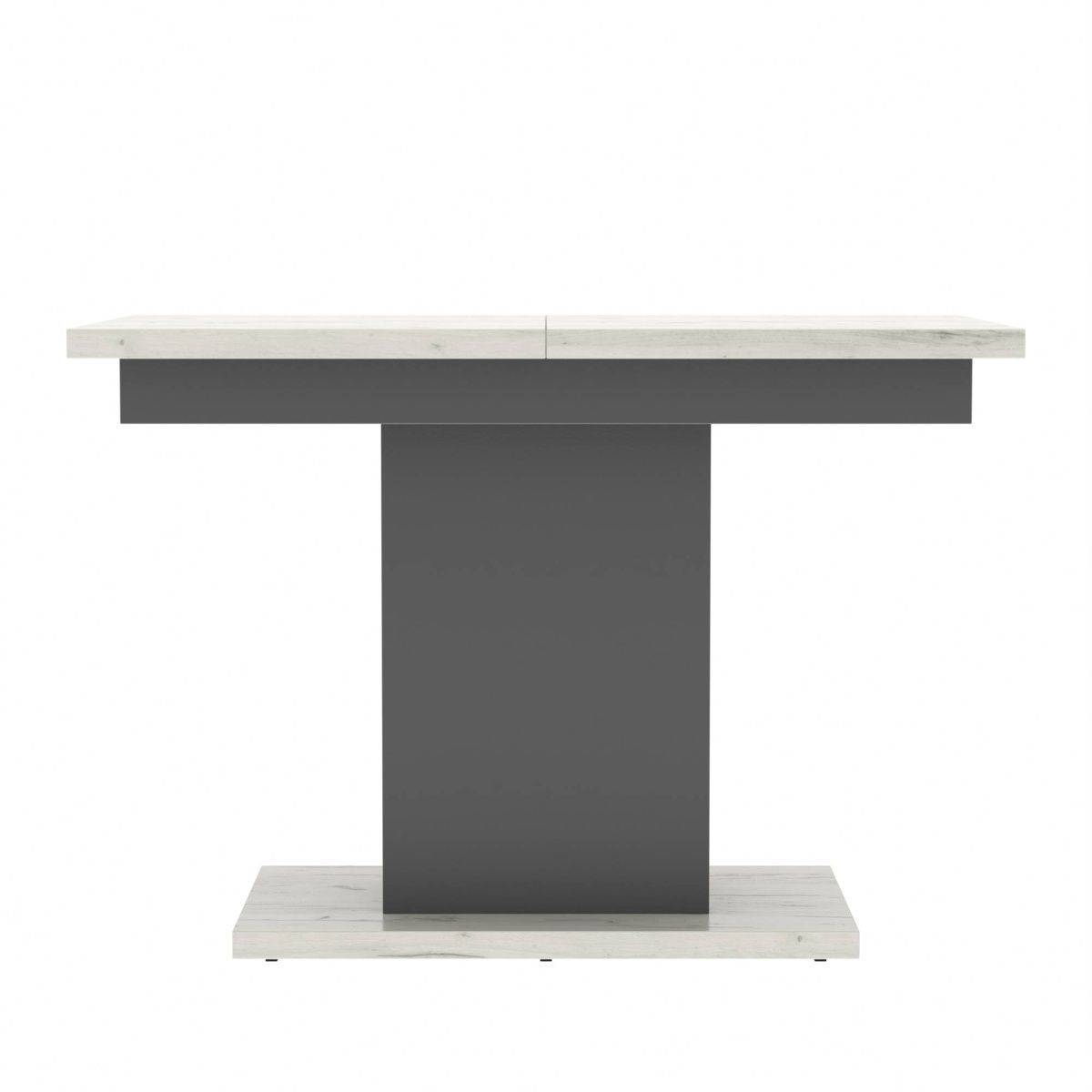Стол раздвижной Неман ГРЕЙС дуб крафт белый / графит 441903 фото мебель