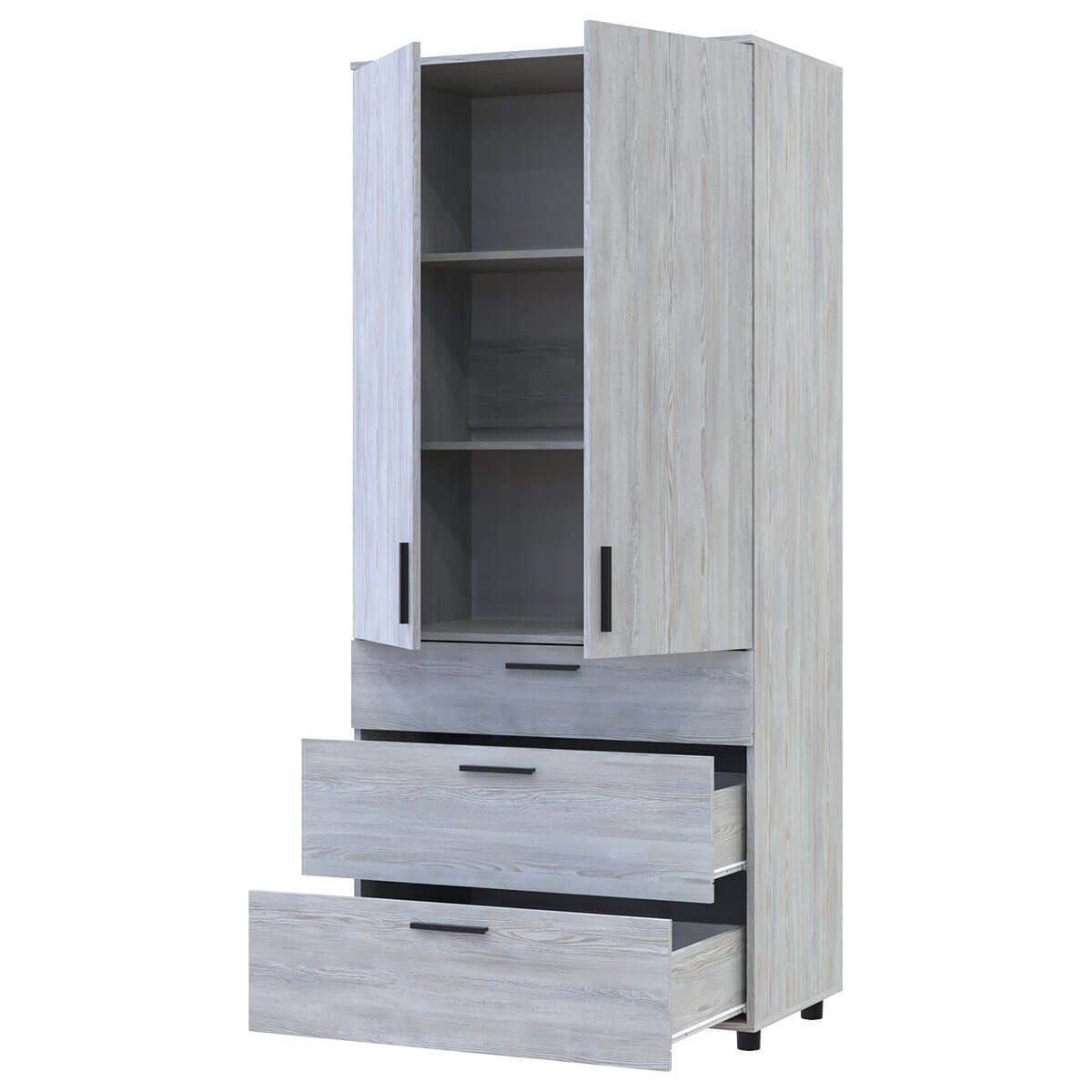 Шкаф распашной Торн Doros (Дорос) 2 ДСП/3Ш (полки) 90х51,6х200 см сосна натти 44900434 фото мебель