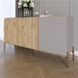 Комод закрытый в гостиную на золотых металлических ножках LION Грей 154x38x76,5 см дуб аппалачи / кашемир 30700 фото мебель